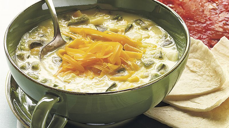 Spicy Poblano and Corn Soup
