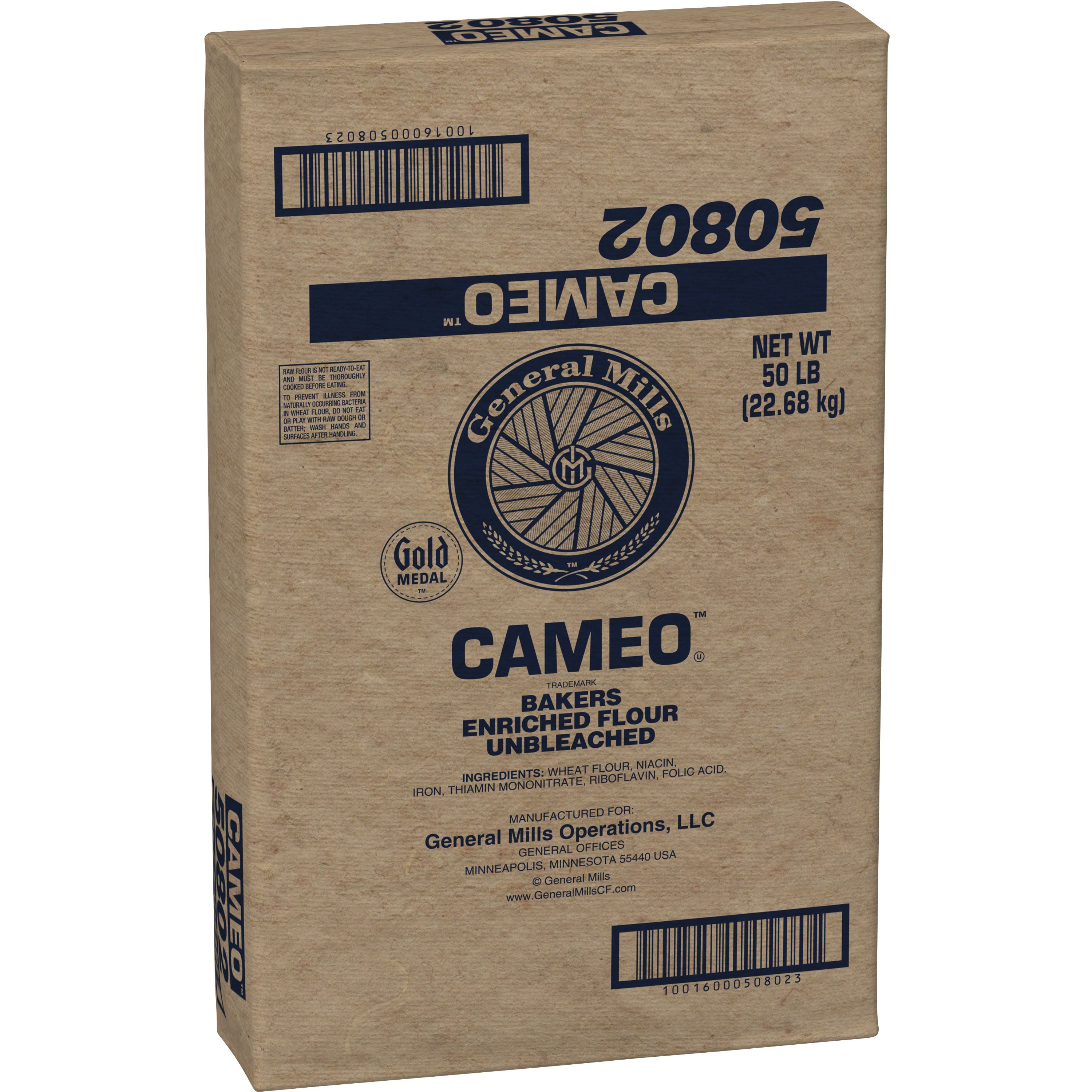 Case - Left Front 3D Gold Medal Cameo Bakers Flour Bulk Sack Enriched Unbleached 50 LB