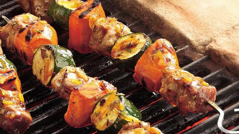 Grilled Pork and Sweet Potato Kabobs