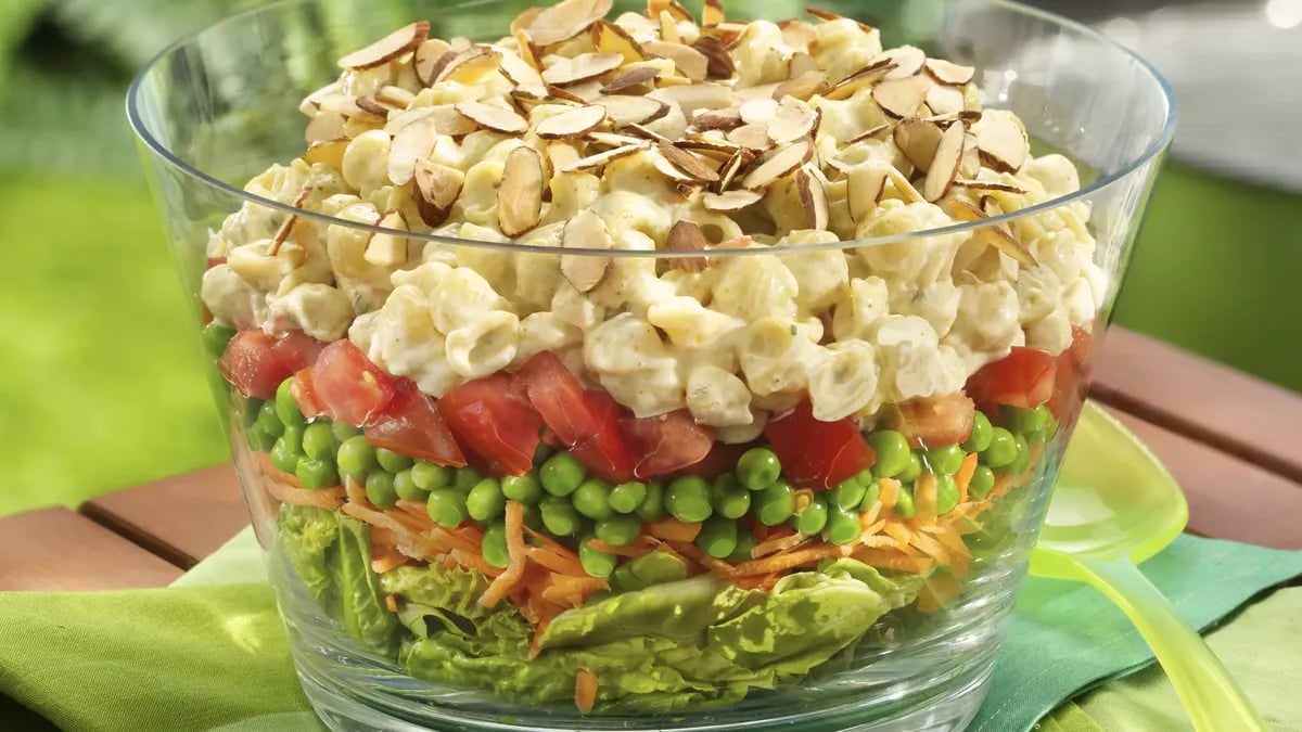 Layered Curry Pasta Salad