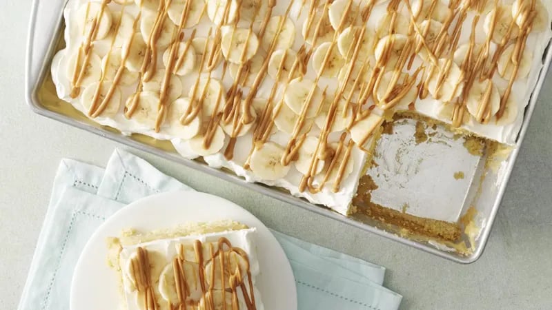 Banana, Peanut Butter and Marshmallow Poke Cake Recipe - BettyCrocker.com