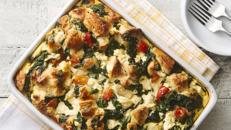 Spinach, Feta and Egg Bubble-Up Bake