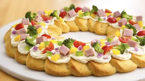 Ham and Veggie Crescent Wreath