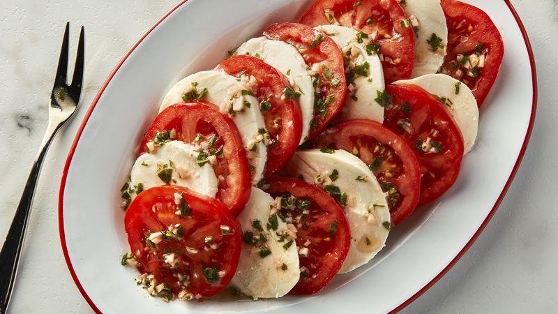 Garlic Basil Tomatoes with Mozzarella