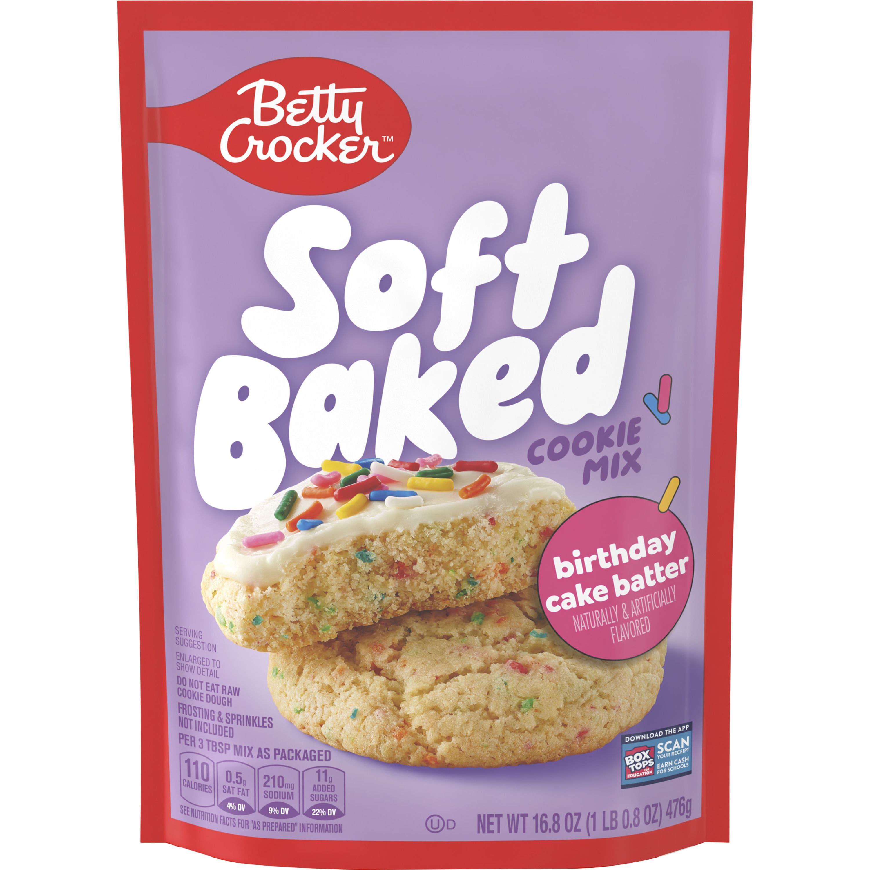 Betty Crocker™ Soft Baked Birthday Cake Batter Cookie Mix  - Front