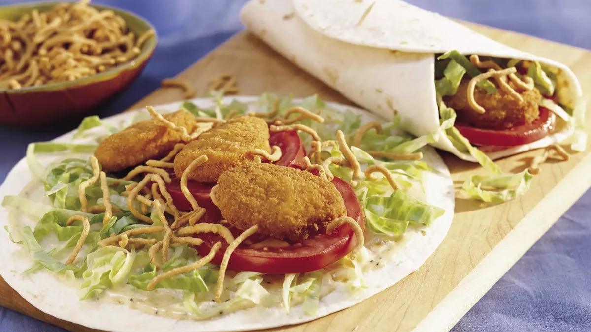 Crunchy Chicken Nugget Tacos