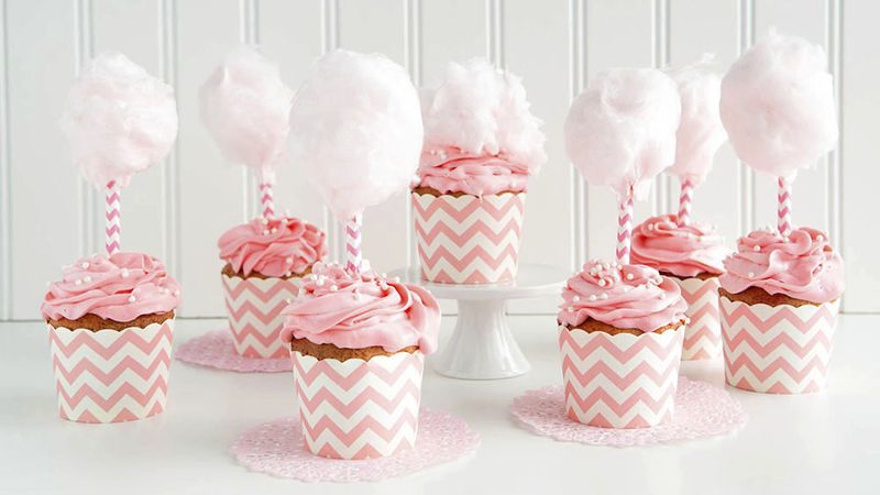 Pink Cotton Candy Cupcakes