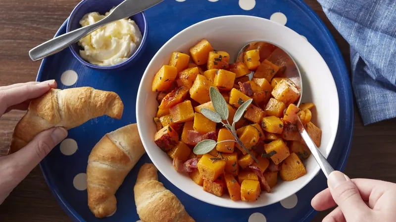Sage and Bacon Roasted Butternut Squash