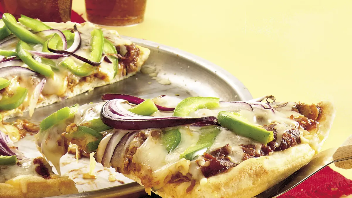 Barbecue Pork and Veggie Pizza