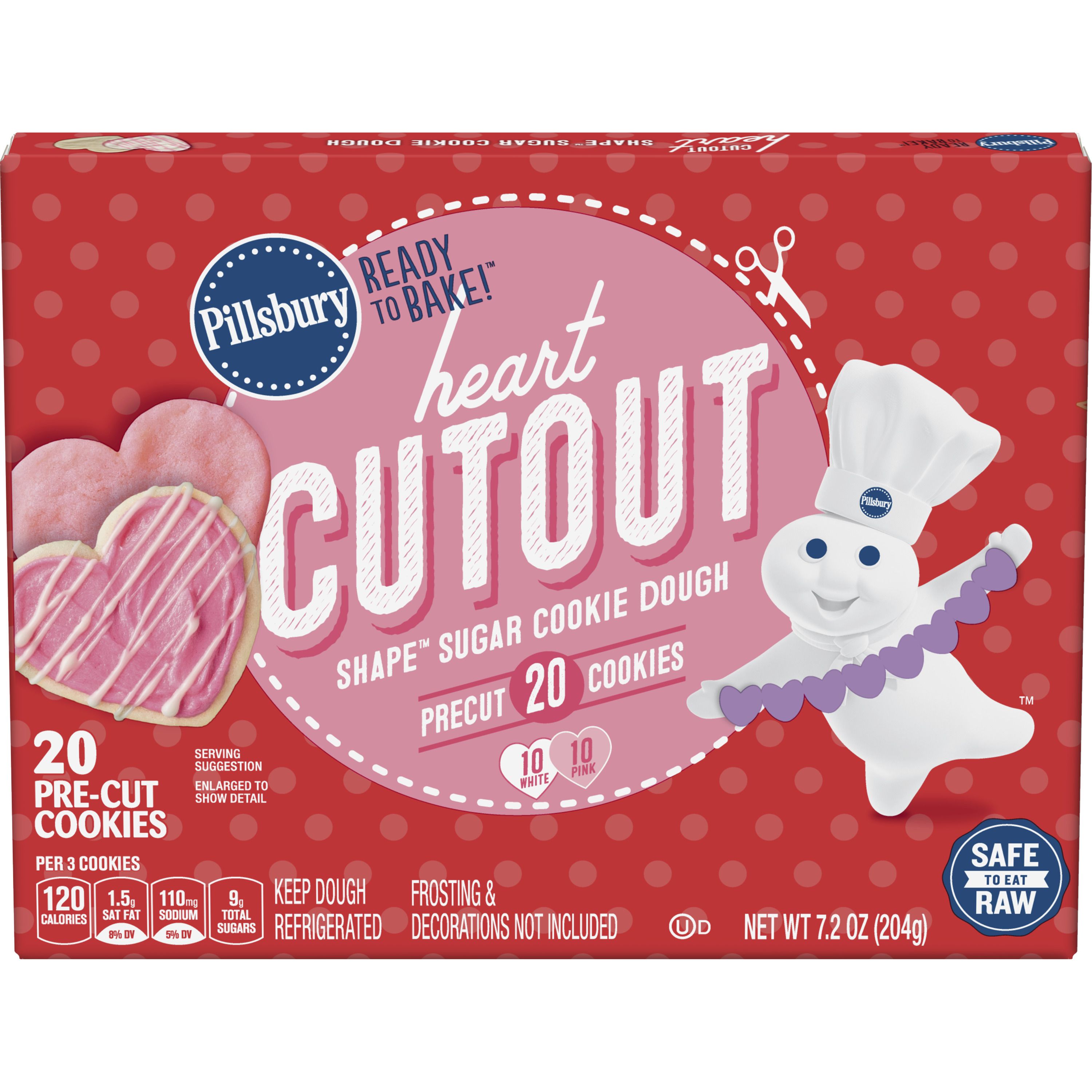Pillsbury™ Heart Cutout Shape™ Sugar Cookie Dough - Front