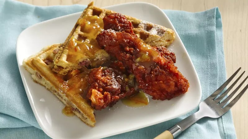 Buffalo Chicken and BBC Waffles