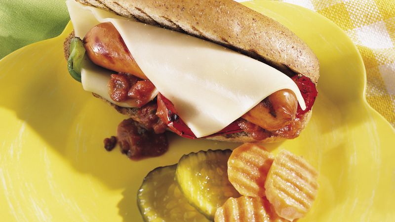 Bratwurst and Mozzarella Sandwiches