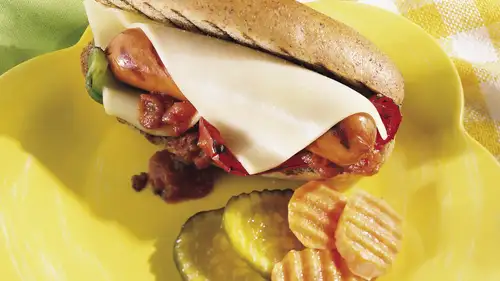 Bratwurst and Mozzarella Sandwiches