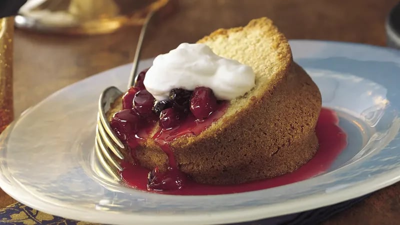 Almond Pound Cake with Cherry-Berry Sauce