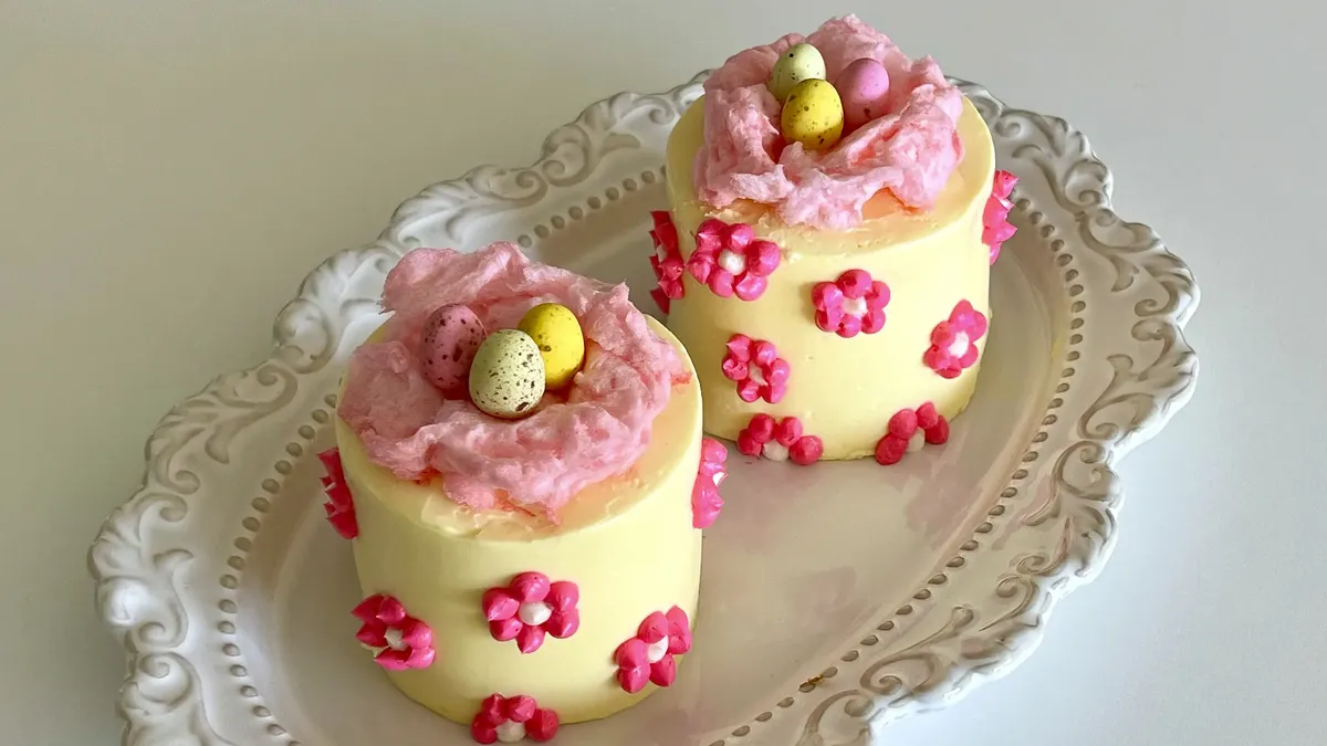 Side view of Easter Egg Tea Cakes