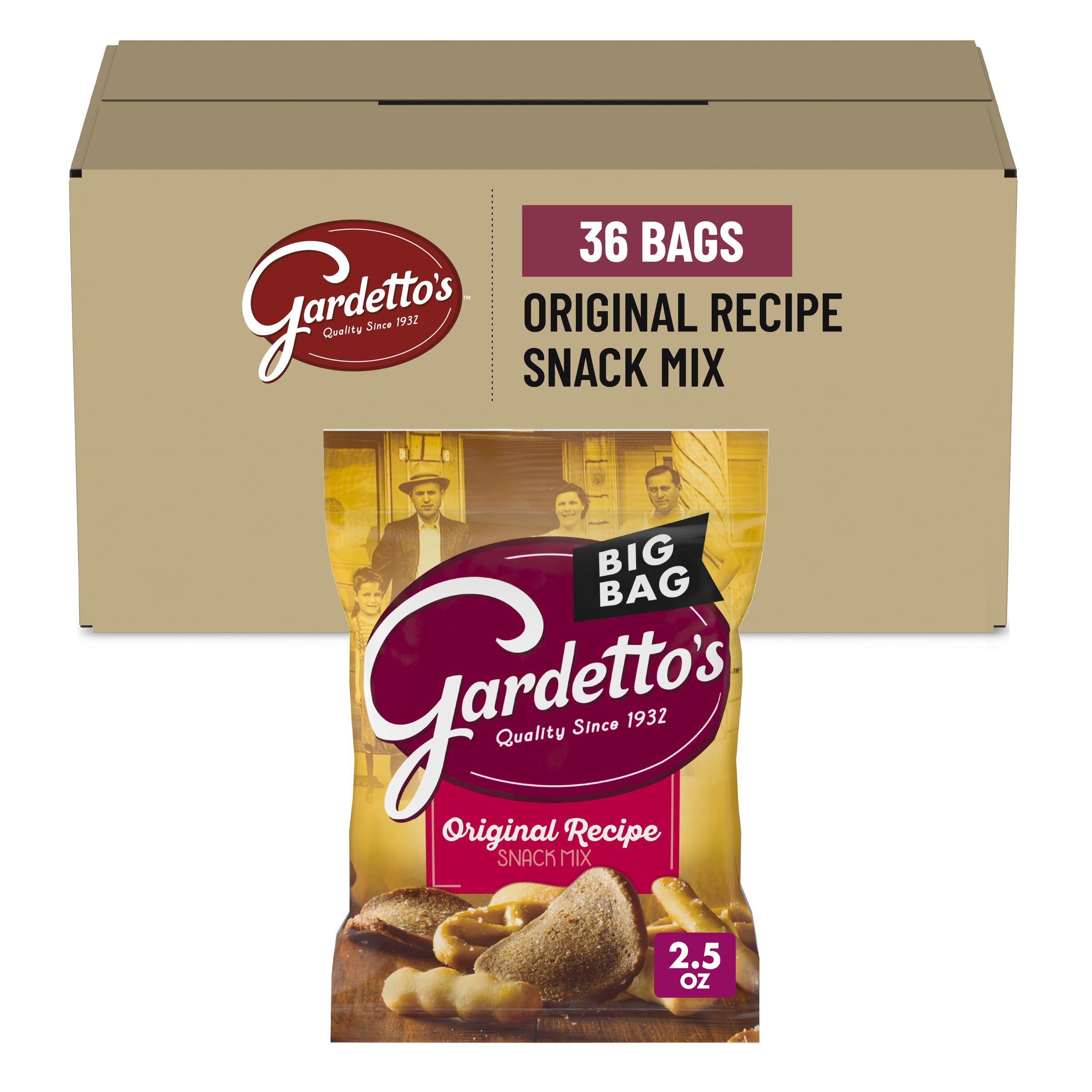  Case Optimized Hero Gardetto's Snack Mix Bag Original Recipe 36/2.5 oz
