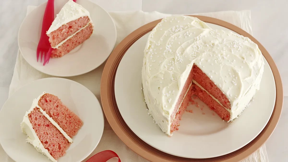 Strawberry White Chocolate Champagne Cake