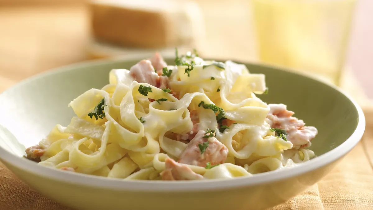 Lemony Salmon Fettuccine