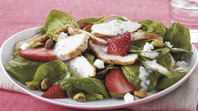 Strawberry Chicken Spinach Salad