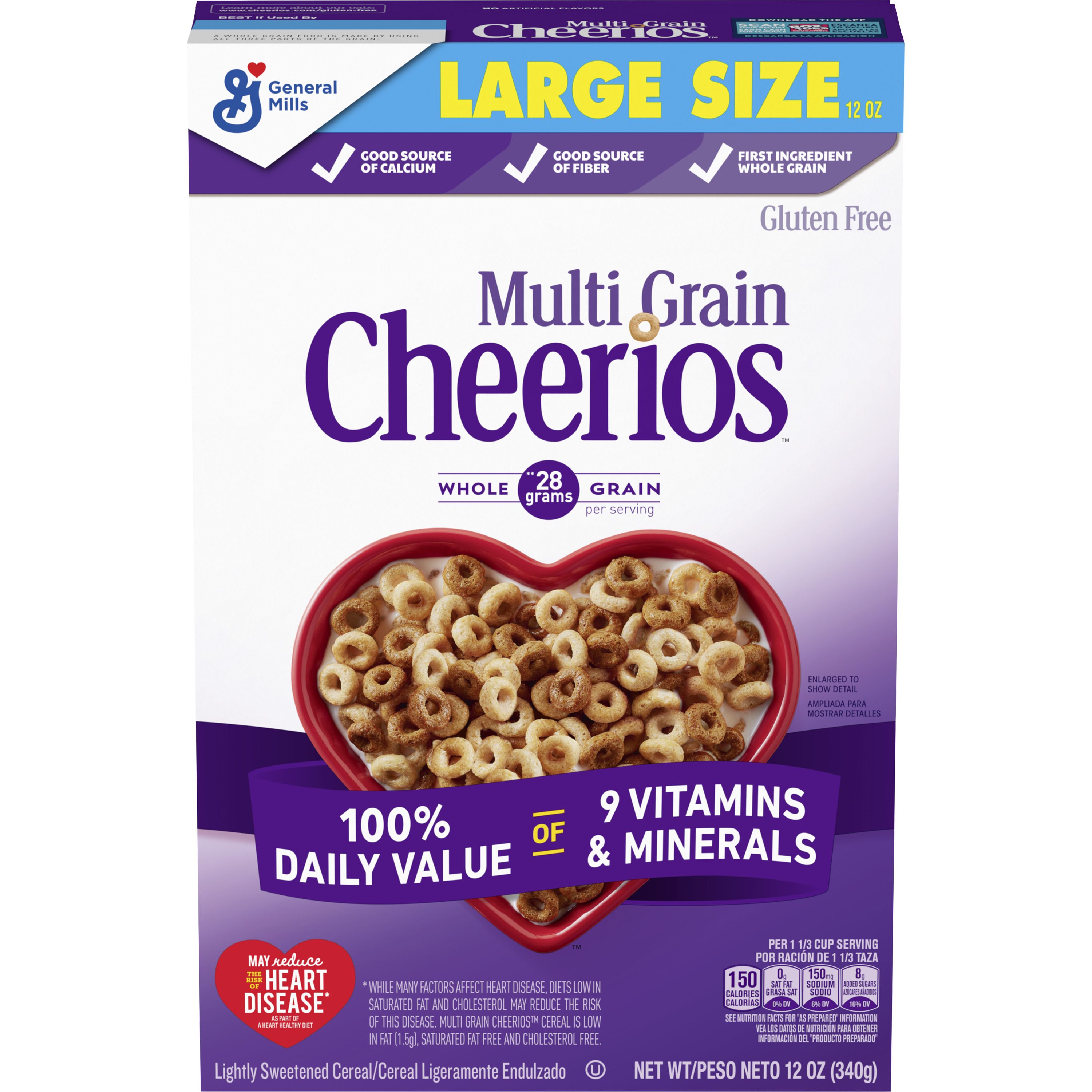 Front - 3D Multi Grain Cheerios Cereal Box Large Size (10 ct) 12 oz