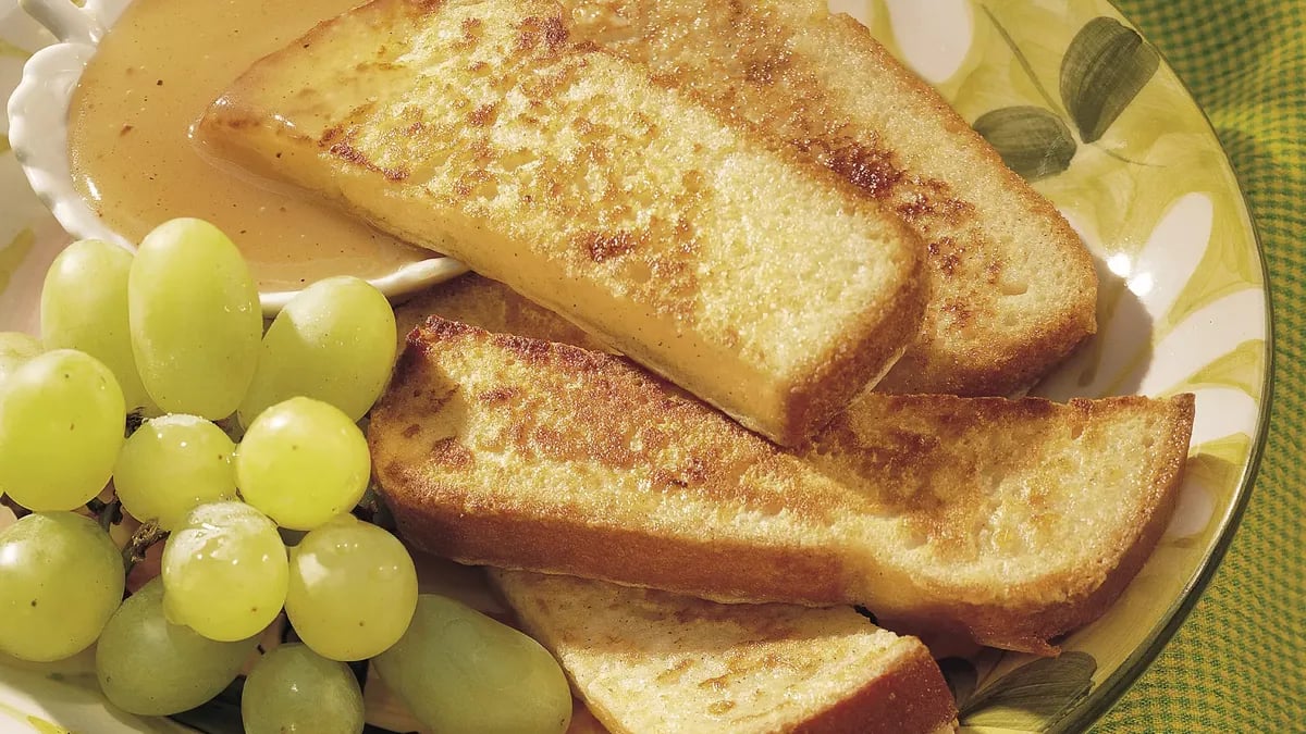 Cinnamon French Toast Sticks with Spicy Cider Syrup