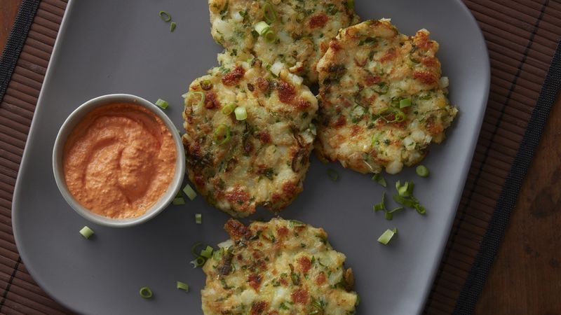 Cod Cakes with Red Pepper Aioli