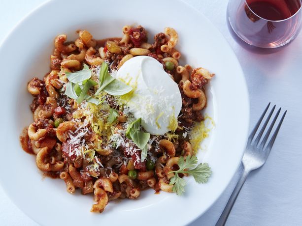 Lamb Chili Bolognese with Whipped Goat Cheese