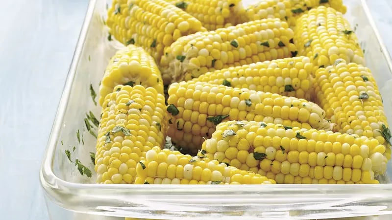 Oven-Steamed Herbed Corn