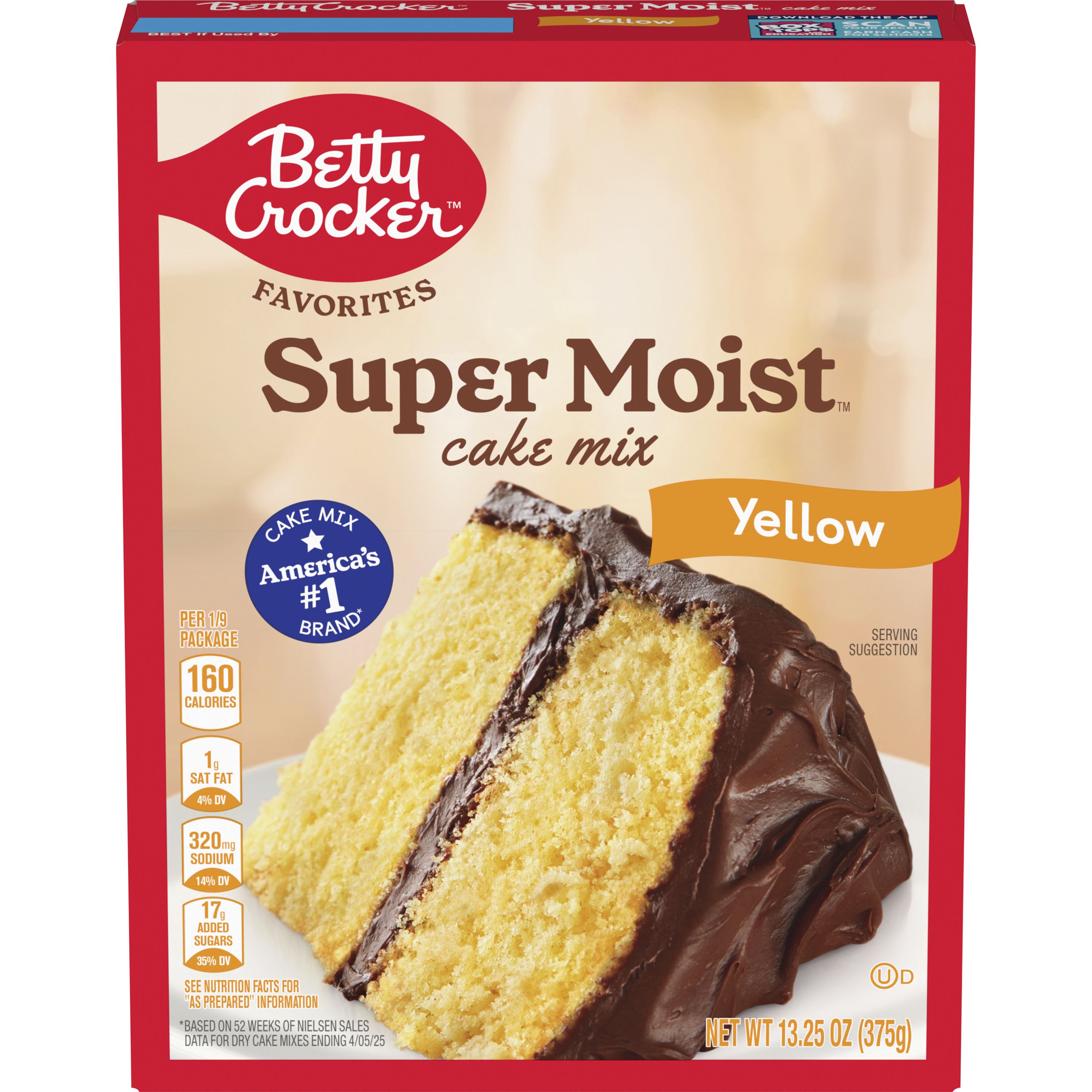 Betty Crocker Favorites Super Moist Yellow Cake Mix, 13.25 oz - Front