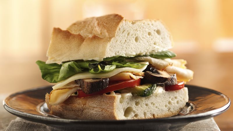 Chicken and Grilled Vegetable Stacked Sandwiches