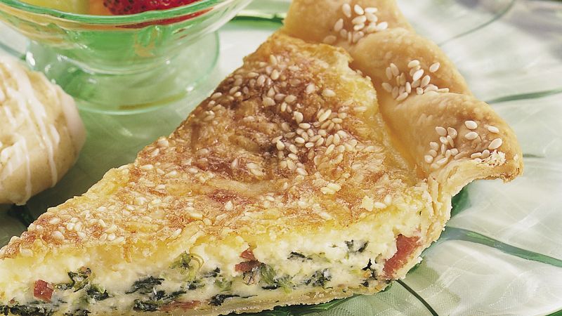 Dotted Swiss and Spinach Quiche