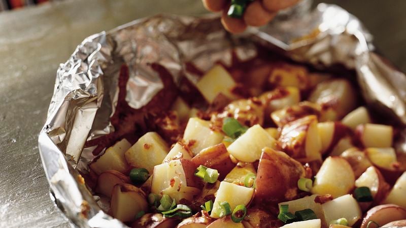 Smokey barbecue potatoes in foil