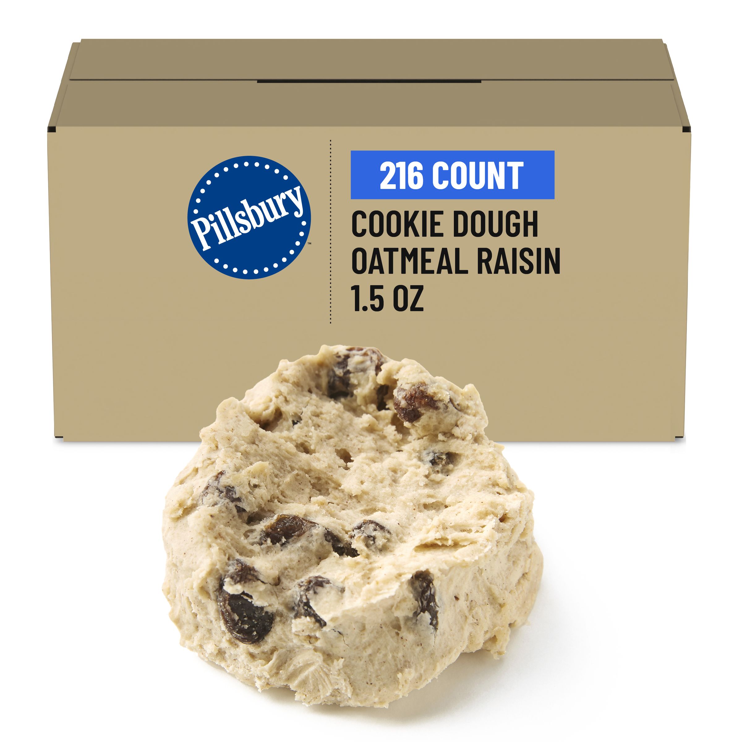  Case Optimized Hero Pillsbury Best Frozen Cookie Dough Bulk Oatmeal Raisin 216/1.5 OZ