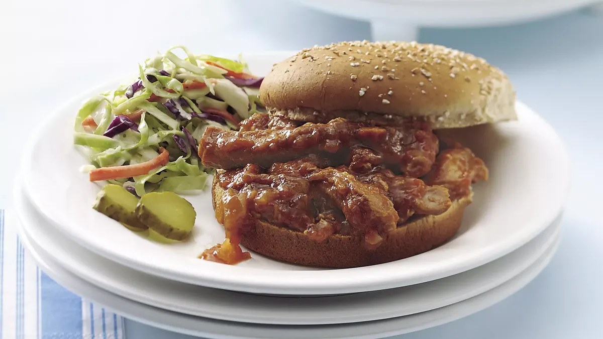 Slow-Cooked Barbecued Pork on Buns