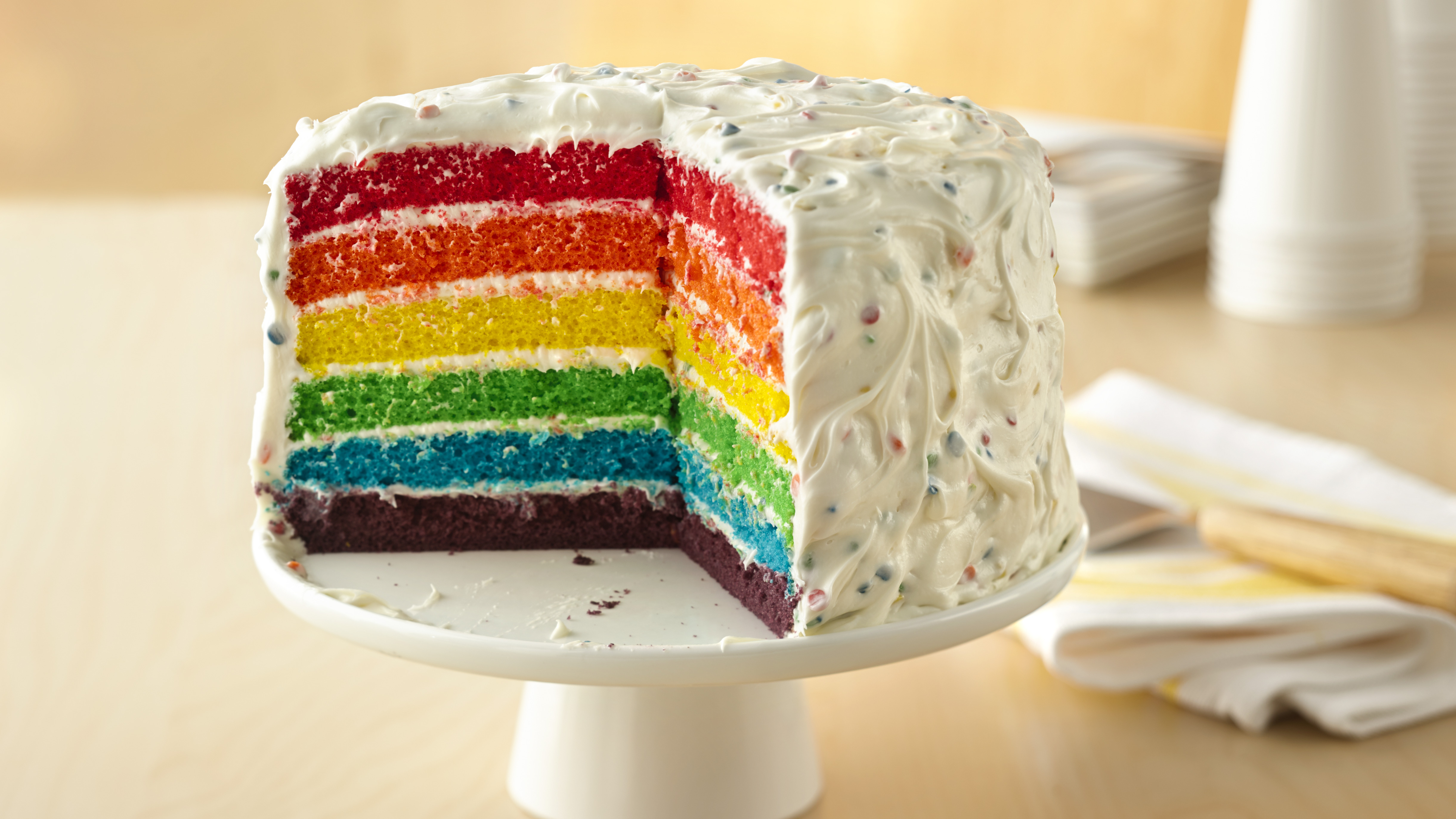 Rainbow Cake Recipe with Four Cake Layers - Chelsweets | Recipe | Rainbow  layer cakes, Rainbow cake recipe, Rainbow cake