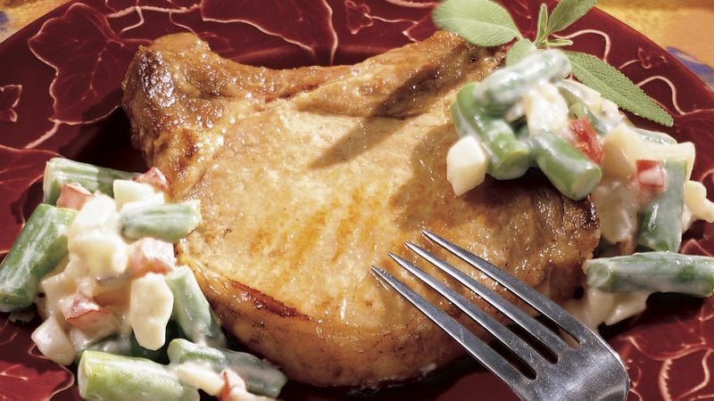 Pork Chops with Creamy Gravy and Vegetables