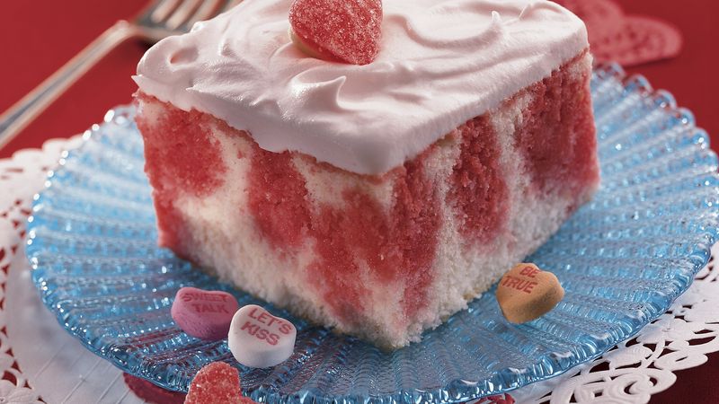 Cherry-Streaked Gelatin Cake
