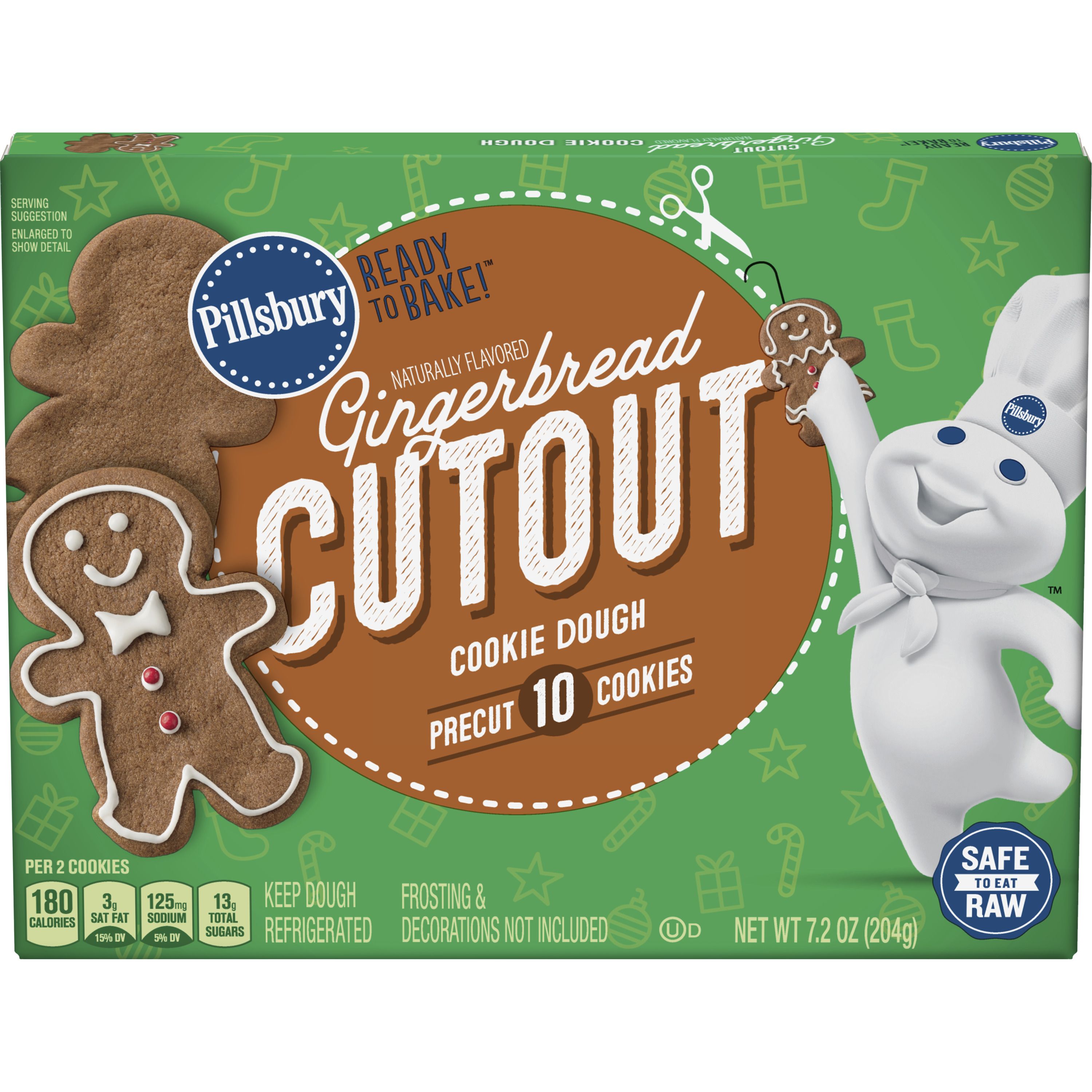 Pillsbury™ Gingerbread Cutout Shape™ Cookie Dough - Front
