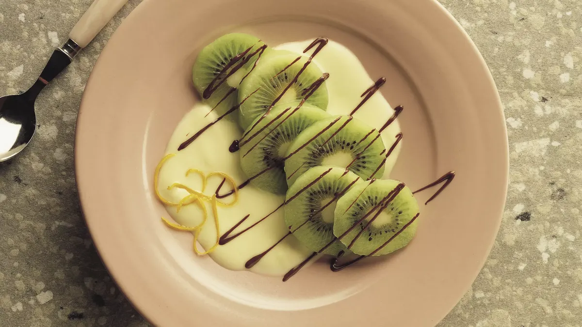 Chocolate-Laced Kiwifruit with Orange Sauce