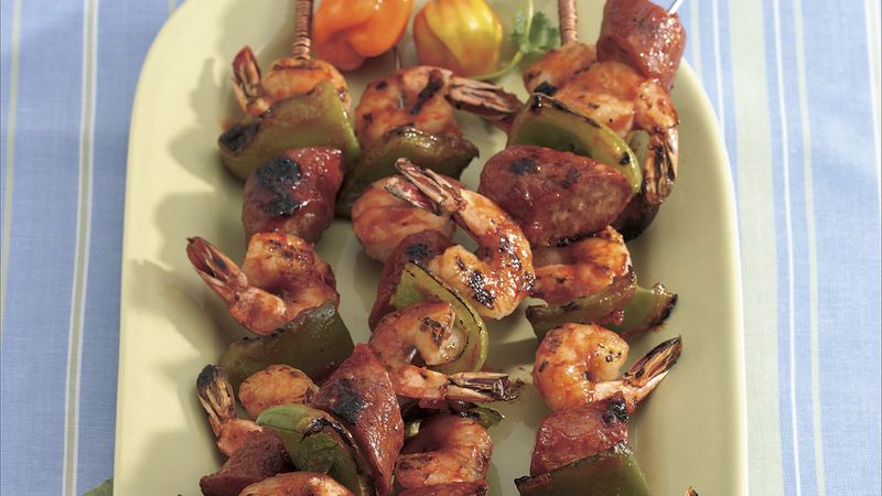 Grilled Shrimp and Sausage Kabobs