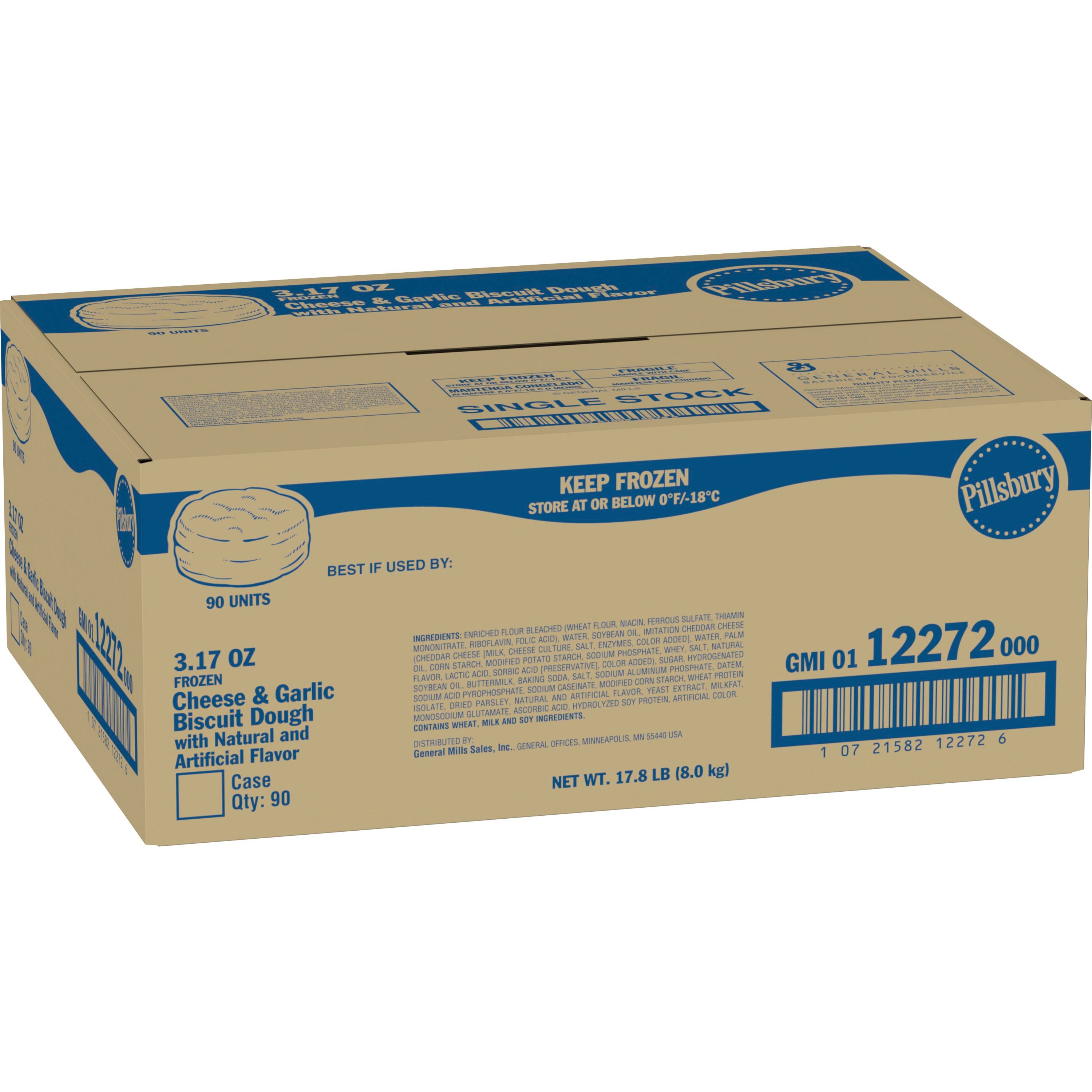 Case - Left Front 3D Pillsbury(TM) Frozen Biscuit Dough Easy Split(TM) Garlic Cheddar 3.17 oz