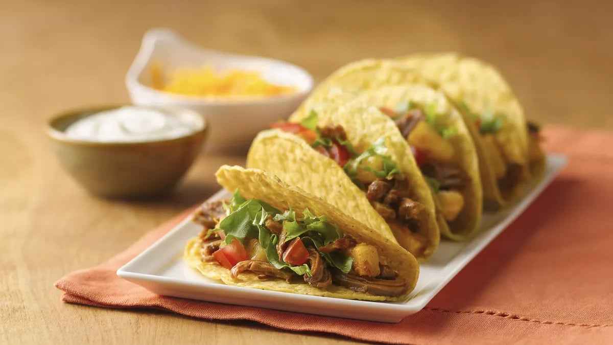 Slow-Cooker Pineapple-Pork Tacos