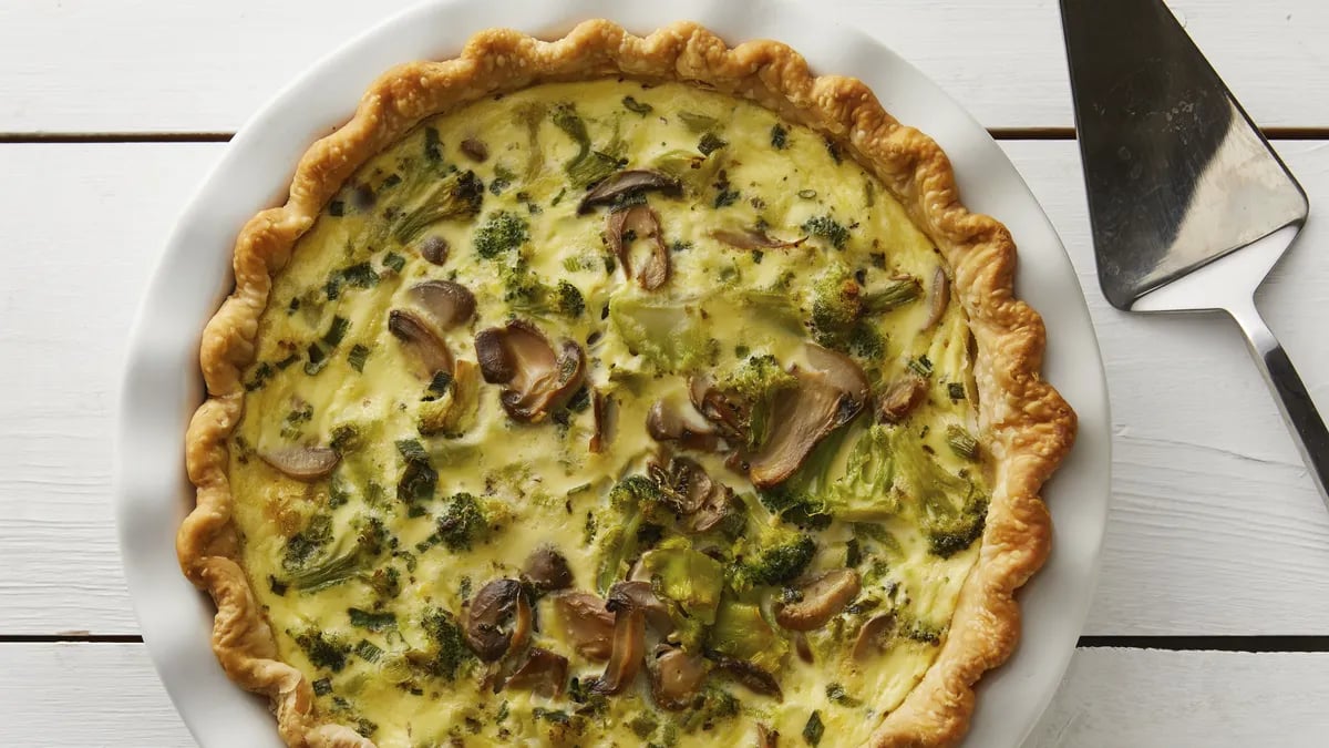 Broccoli-Mushroom Quiche