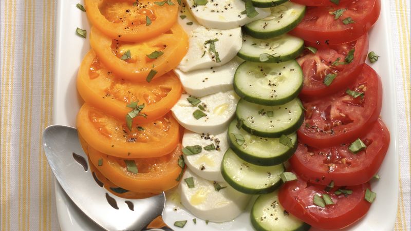 Cucumber and Tomato Salad Caprese