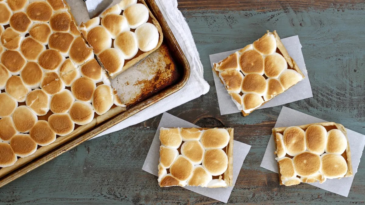 Marshmallow-Brown Butter-Pumpkin Slab Pie