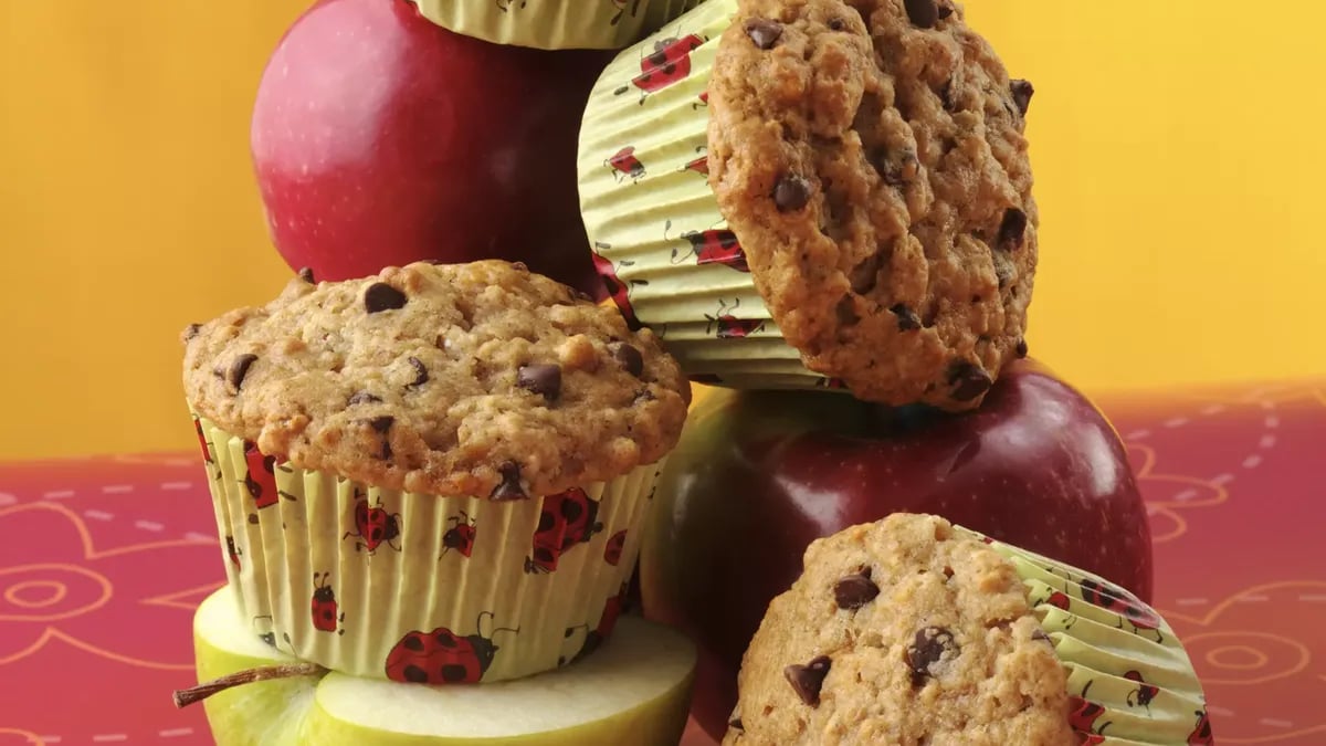 Choco Chip-Applesauce Muffins