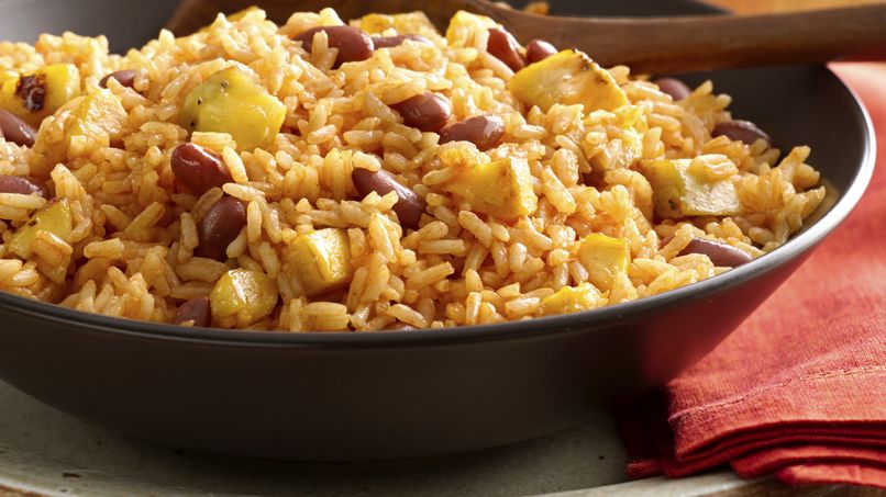 Rice with Beans and Sweet Plantain