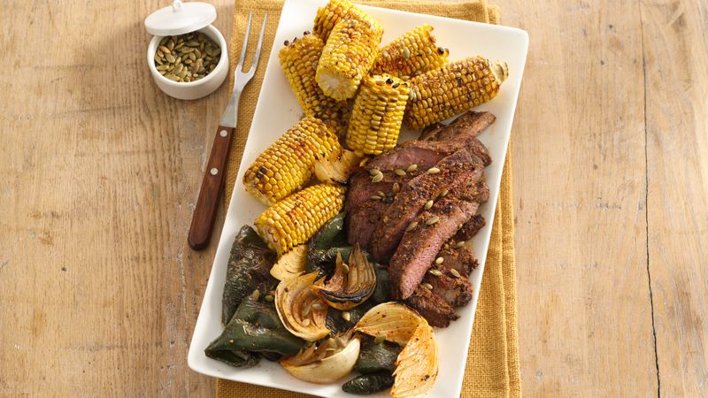 Southwestern Steak with Corn and Chiles